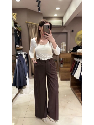 POLİVİSKON PANTOLON - KAHVERENGİ