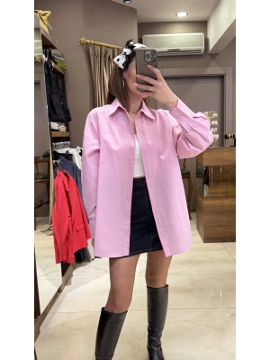 POPLİN GÖMLEK - PEMBE