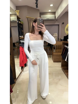 QUZU PANTOLON - BEYAZ