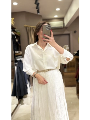 SATEN GÖMLEK - BEYAZ