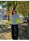 NEON GARNİLİ SWEAT - GRİ