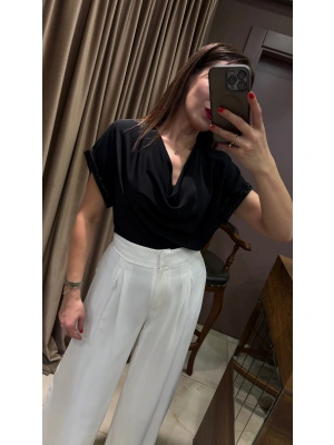 DEGAJE BLUZ - SİYAH