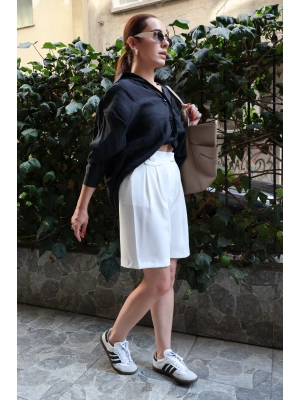 OMZU DÜŞÜK GÖMLEK - SİYAH