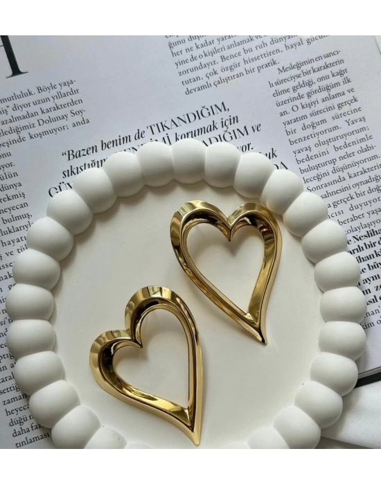 İçi BoŞ Geometrik Gold Küpe