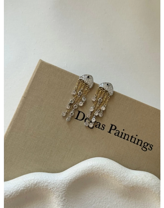 Damla Sallantılı Balık Küpe