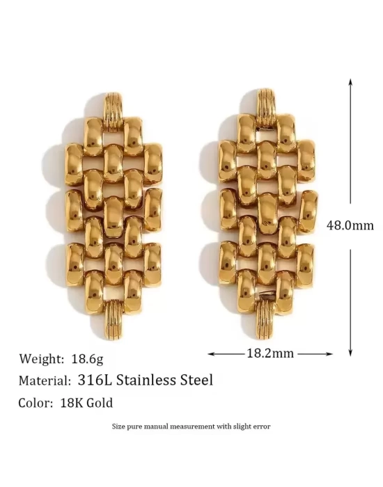 Pinterest Zincir Gold Küpe