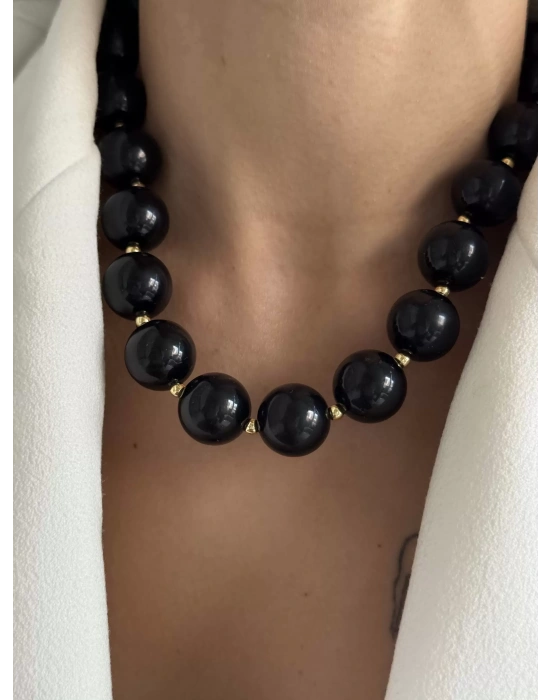 Barok Siyah inci kolye