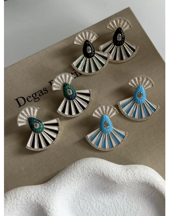 Yelpaze Mineli Küpe