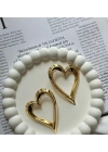 İçi BoŞ Geometrik Gold Küpe