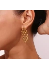 Pinterest Zincir Gold Küpe