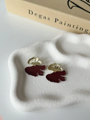 Bordo mix yaprak küpe