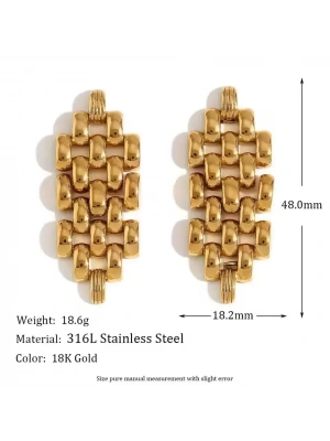 Pinterest Zincir Gold Küpe