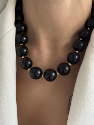 Barok Siyah inci kolye