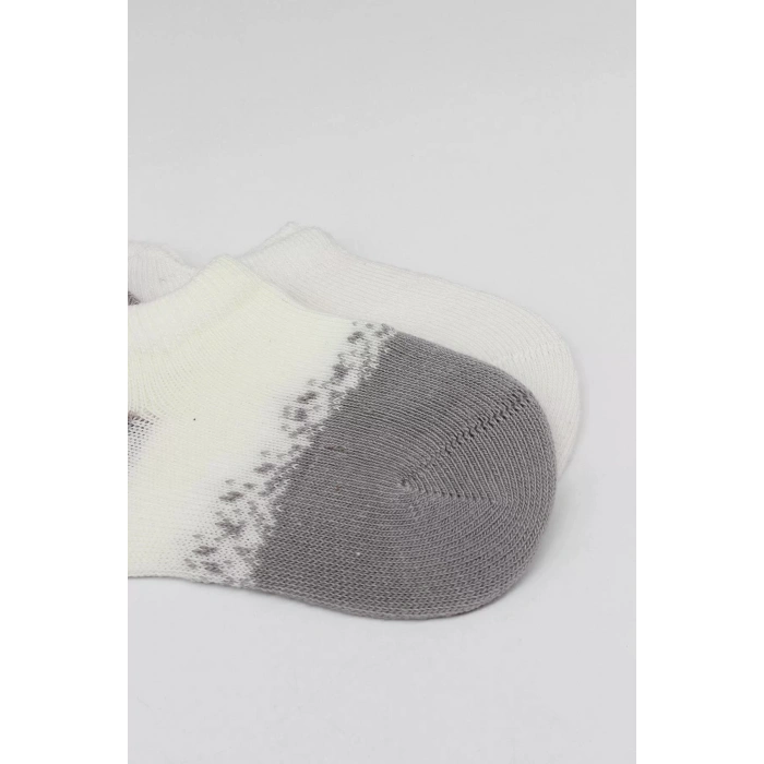 2li Penye Sneakers Çorap Bs20105 Ekru Gri