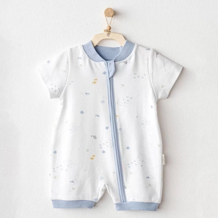 Andywawa Ac25605 Ocean İs My Happy Place Bebek Tulum White