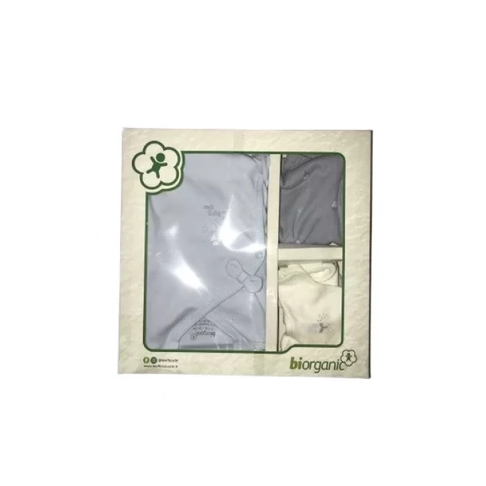 Bibaby Biorganic Love Floral 5li Hastane Çıkış Seti 62360 Ekru Lila