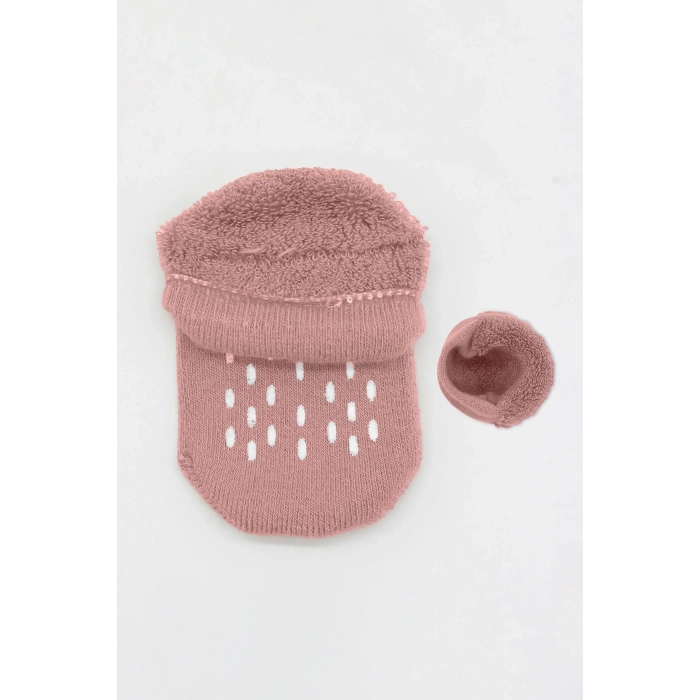 Bistyle 2li Altı Havlu Sneakers Kaymaz Çorap 20501 Ekru Pudra