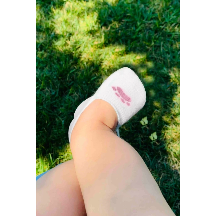 Bistyle 2li Babet Cute Face Penye Çorap 30103 Pembe-beyaz