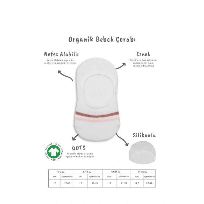 Bistyle 2li Penye Babet Silikon Çemberli Çorap 30102 Pudra Beyaz