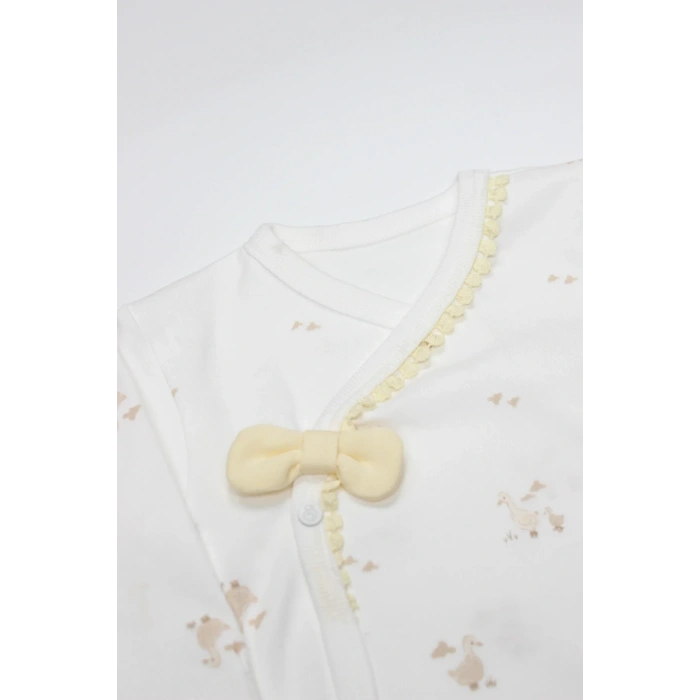 Bistyle 3lü Zıbın Takım Welcome Baby Duck 13104 Sarı-ekru