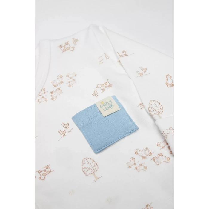 Bistyle Curly Lamb 3lü Zıbın Takımı 13107 Bej Ekru