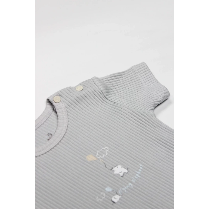 Bistyle Flying Elephant Yarım Kol 2li Body 17116 Ekru Gri