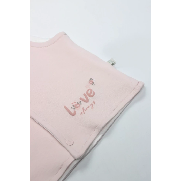 Bistyle Grow İn Love Çift Taraflı Bebe Yelek 18102 Pembe Ekru