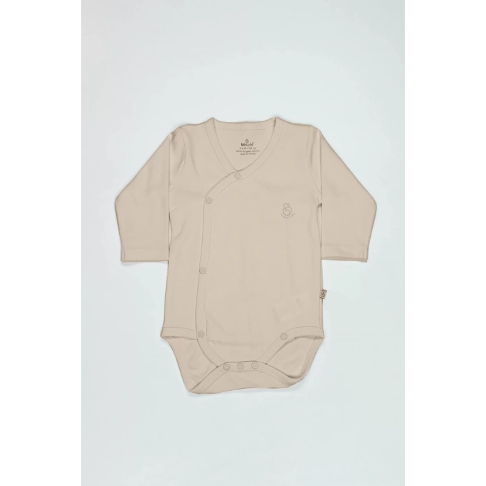 Bistyle Organik Natural Basic Style Kruvaze Uzun Kol Body Bs17102 Bej