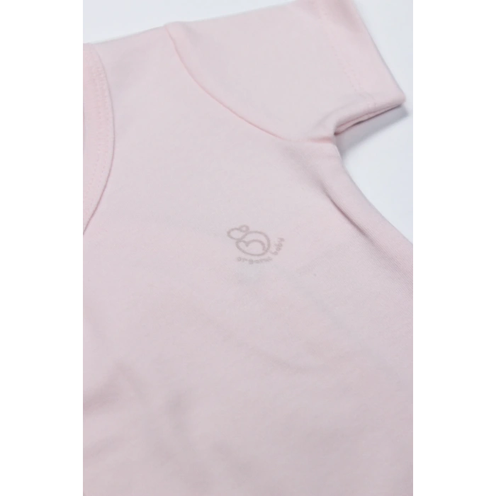 Bistyle Organik Natural Basic Style Kruvaze Yarım Kol Body Bs17101 Pembe