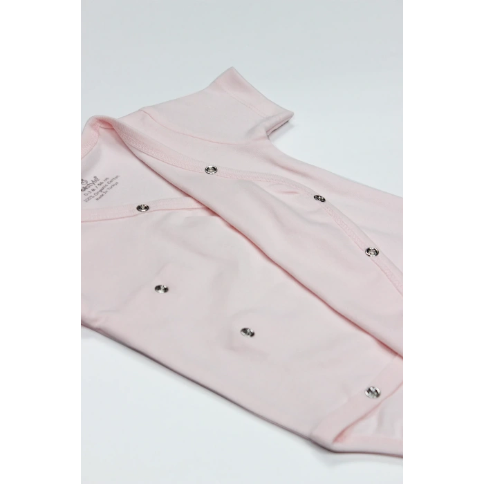 Bistyle Organik Natural Basic Style Kruvaze Yarım Kol Body Bs17101 Pembe