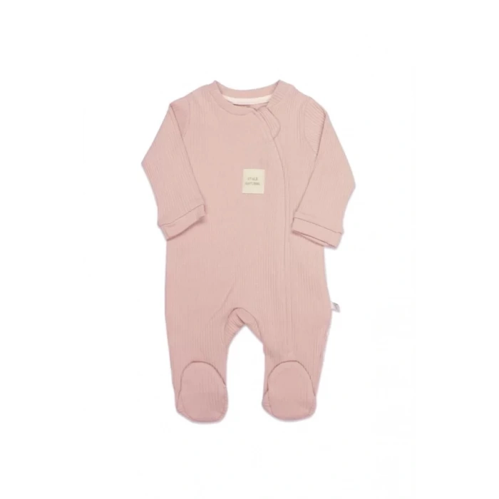 Bistyle Style Natural Fermuarlı Bebe Tulum 15115 Pembe