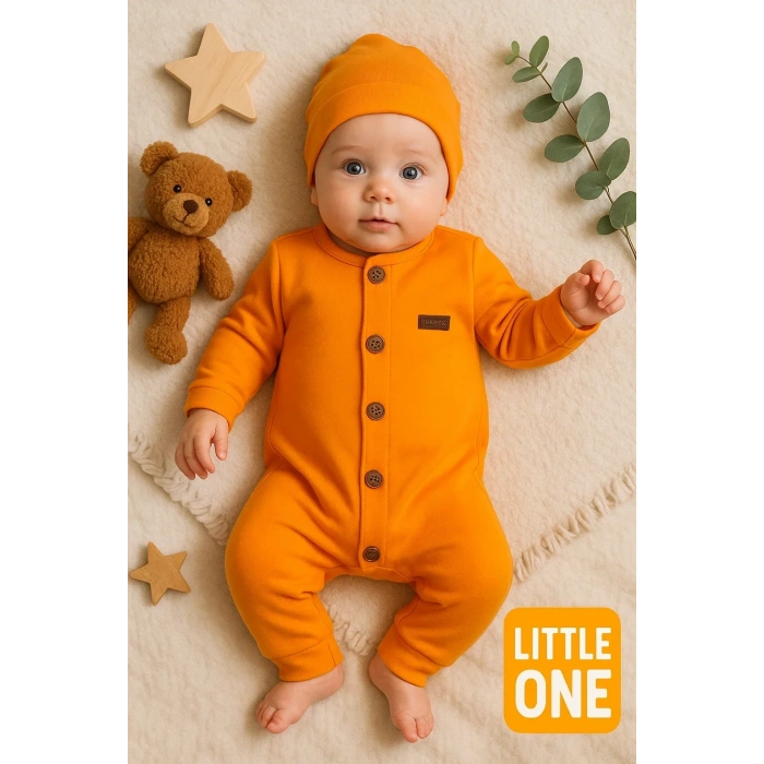 Düğmeli Önden Açık İnterlok Tulum