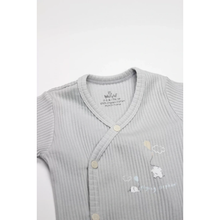 Flying Elephant 2li Yarım Kol Badi 17117 Ekru Gri