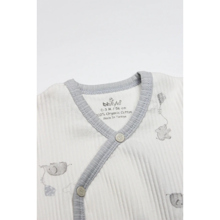 Flying Elephant 2li Yarım Kol Badi 17117 Ekru Gri