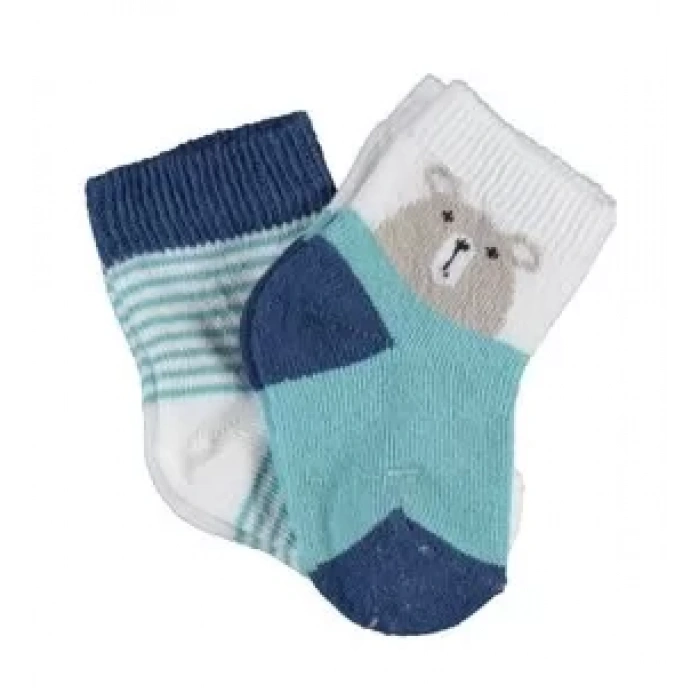 Hello Teddy Bear 2li Kız Çorap  Yeşil