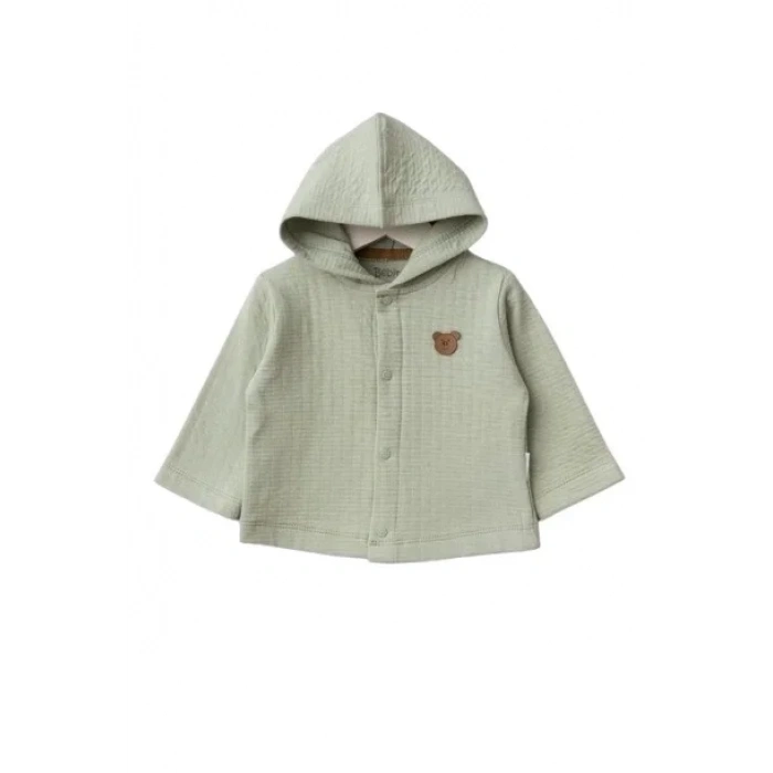 Kapüşonlu Bebek Hırka  Mint