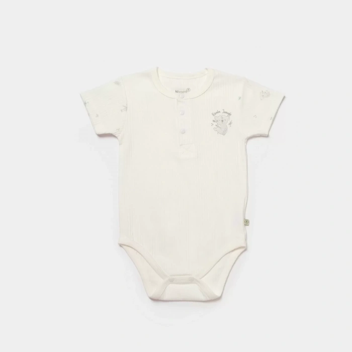 Koala Jungle Kısa Kol Bebek Body  Gri