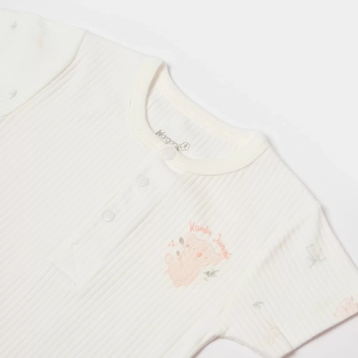 Koala Jungle Kısa Kol Bebek Body  Pembe