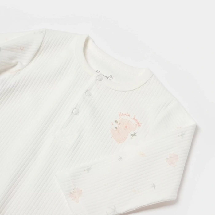 Koala Jungle Uzun Kol Bebek Body  Pembe