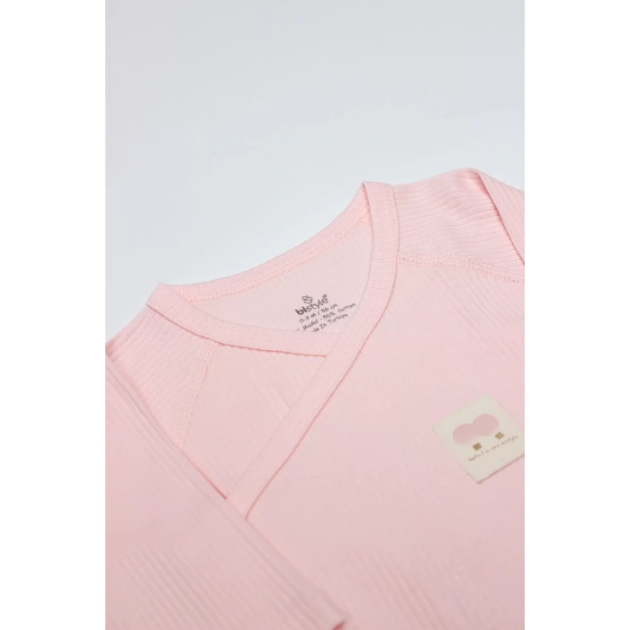 Organic Modal Flying Balloons Kruvaze Uzun Kol Body Bs17121 Pembe