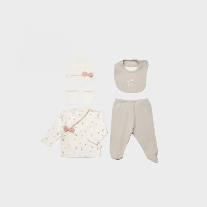 Sweet Lady 5 Parça Hastane Çıkış Seti Light Beige