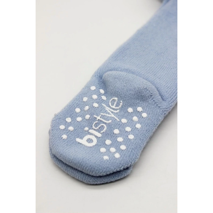 Tekli Kaymaz Basic Külotlu Çorap  Mavi