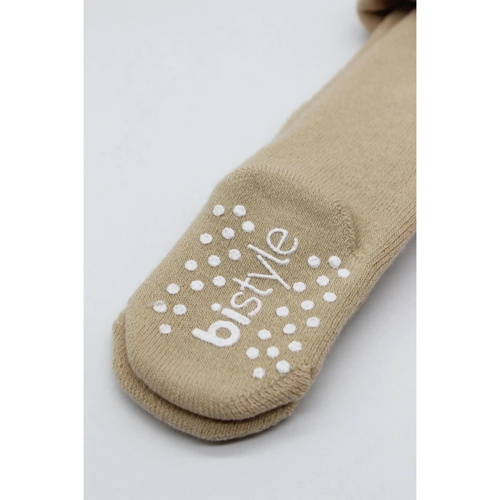 Tekli Kaymaz Mix Havlu Külotlu Çorap 50501 Bej