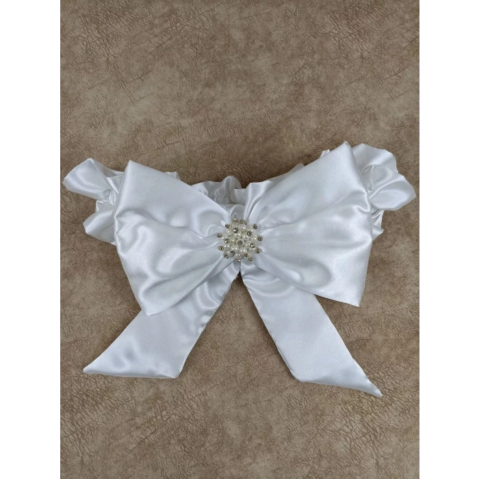 Yenidoğan Pırıltı Nakış Detaylı Lüks Kundak Bebek Battaniyesi Ekru