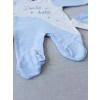 0-3 3-6 Ay Lucky Baby Nakışlı Es Çizgi Boy Şapkalı Erkek Bebek Tulumu Mavi