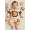 Aslan Desenli 2li % 100 Pamuk Erkek Bebek Takımı
