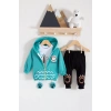 Aslan Desenli 3lü Erkek Bebek Takımı