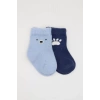 Bear Penye Soket Çorap 2li Mavi