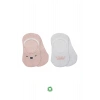 Bistyle 2li Babet Cute Face Penye Çorap 30103 Pembe-beyaz