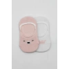 Bistyle 2li Babet Cute Face Penye Çorap 30103 Pembe-beyaz